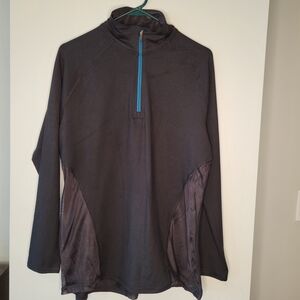 Avia Black Quarter Zip Pullover Women’s M Athletic Top Stretch Activewear